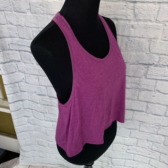 Nike scoopneck racerback tank top purple w/white dots on back of top sz M women - Picture 5 of 8